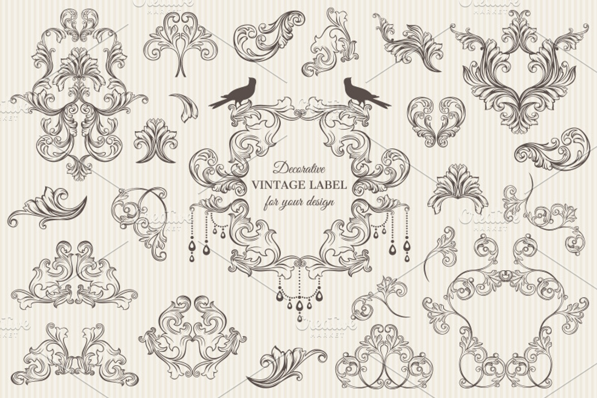 150 Vintage Vector Elements. Vol3., a Decorative Illustration by Anna Studio (Photo 5 of 5)