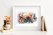 Watercolor orange roses illustration, a Decorative Illustration by MaryAmi (Thumbnail 3 of 3)