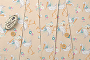 Adorable Baby Stork Seamless Pattern, a Pattern Graphic by StudioGlouna (Thumbnail 5 of 6)