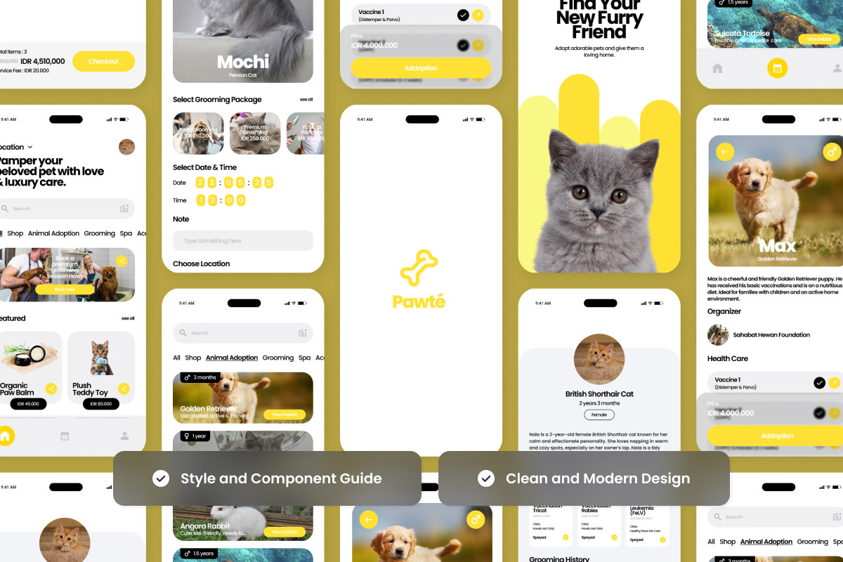 Pawte – Pet Grooming App Design, an App Template by twinstd (Photo 3 of 5)