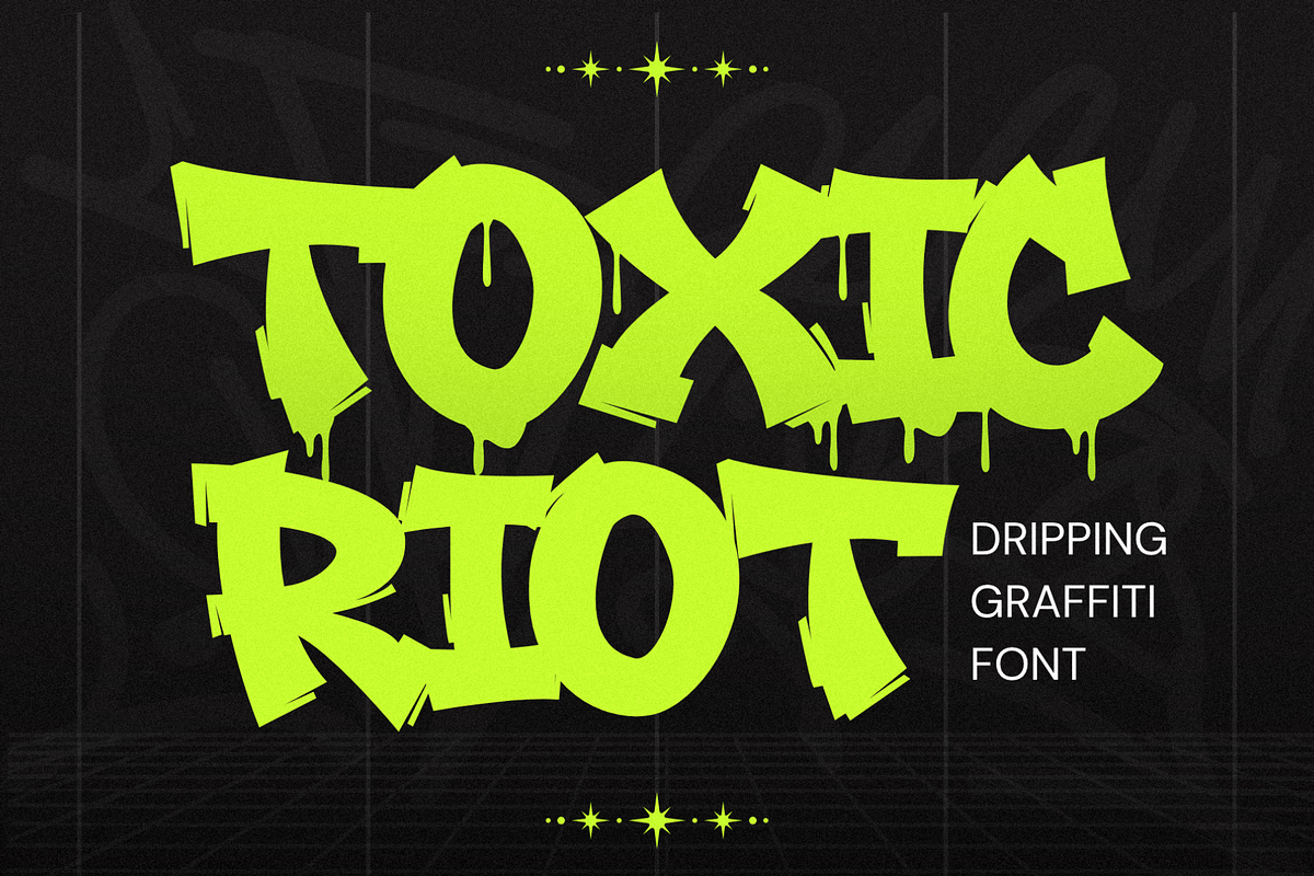 Toxic Riot - Dripping Graffiti Font, a Blackletter Font by figuree studio (Photo 1 of 8)