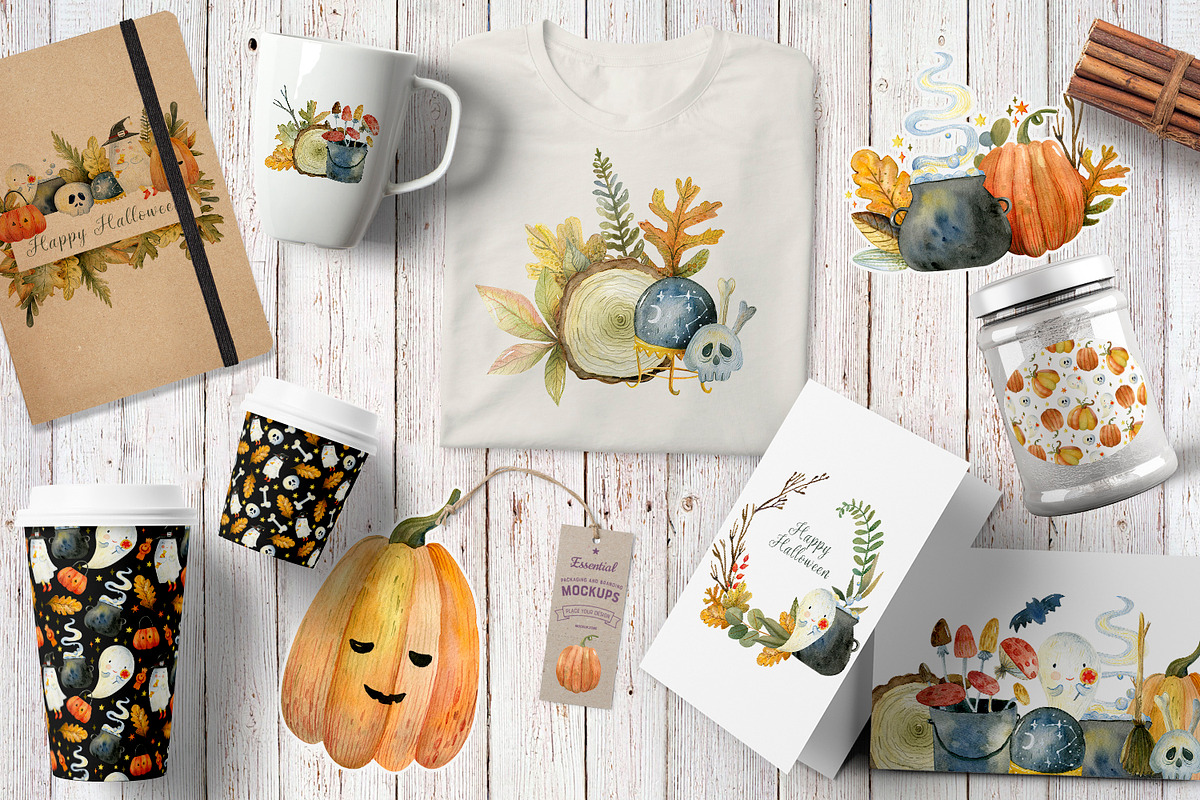 Magic Halloween Watercolor Set, an Object Illustration by annasokol_ (Photo 8 of 8)