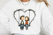 Whimsical Valentine Couple Clipart, an Illustration by OK Design (Thumbnail 3 of 6)