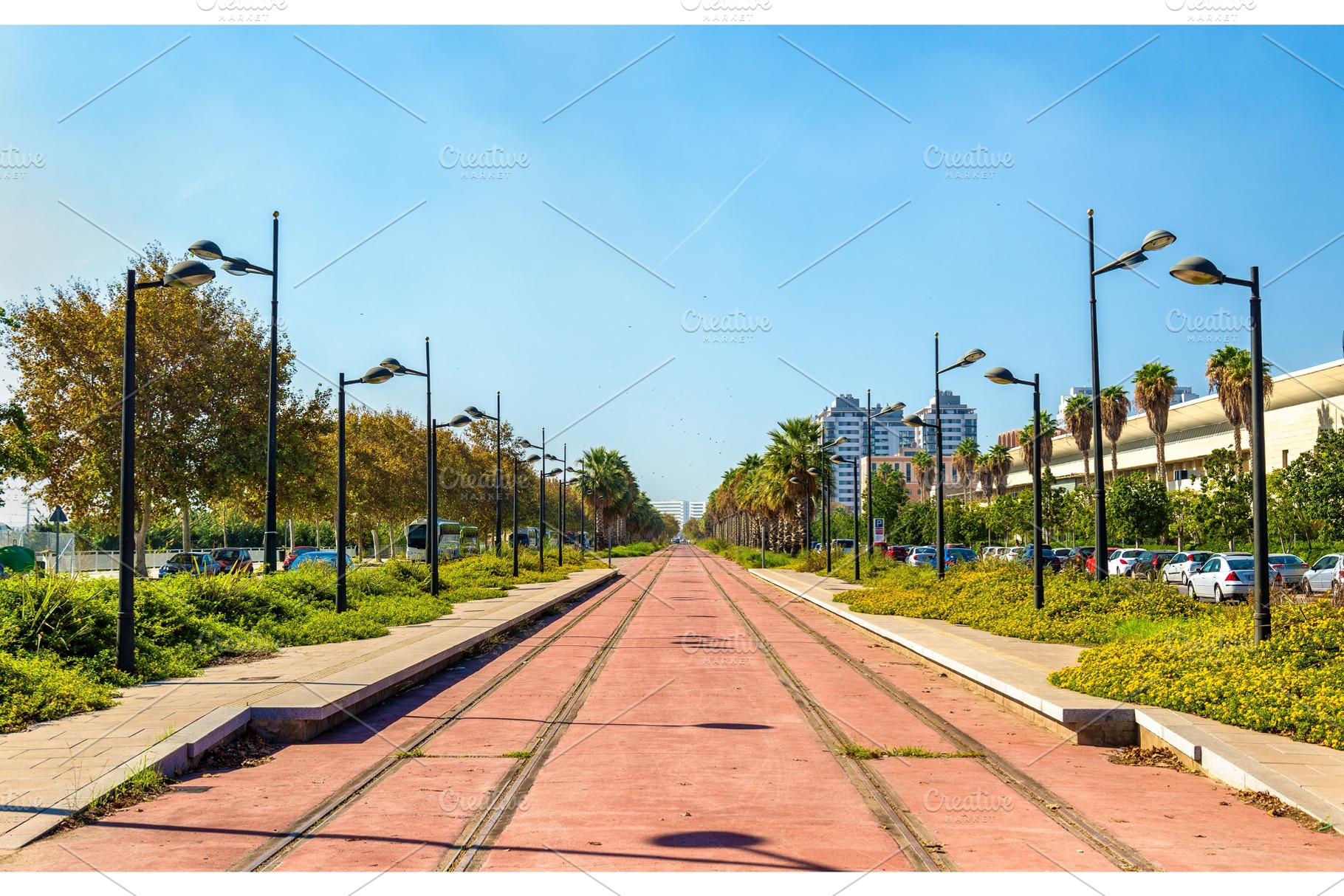 Tram line under construction near the City of Arts and Sciences in, a Transportation Photo by Leonid Andronov