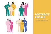 Happy abstract people groups set, a Person Illustration by Good Studio (Thumbnail 1 of 4)