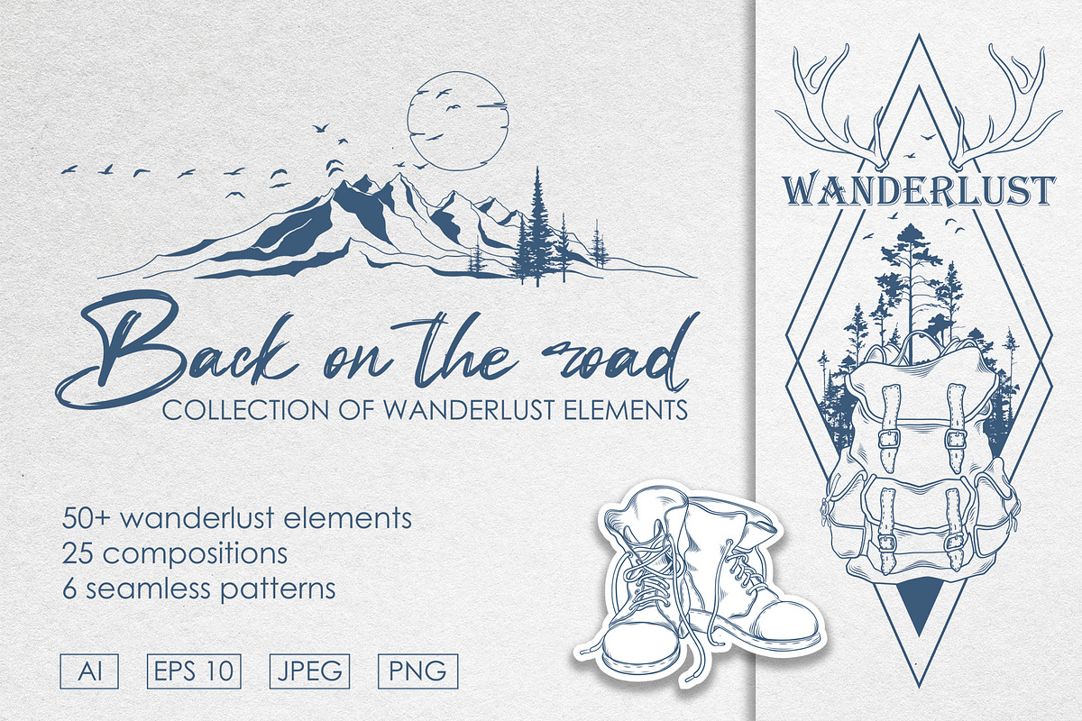 Back on the Road. WANDERLUST set, an Object Illustration by Evgenia Pichkur (Photo 1 of 13)