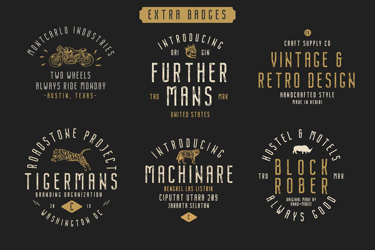 Nordin Vintage Font Family + Extras preview 2