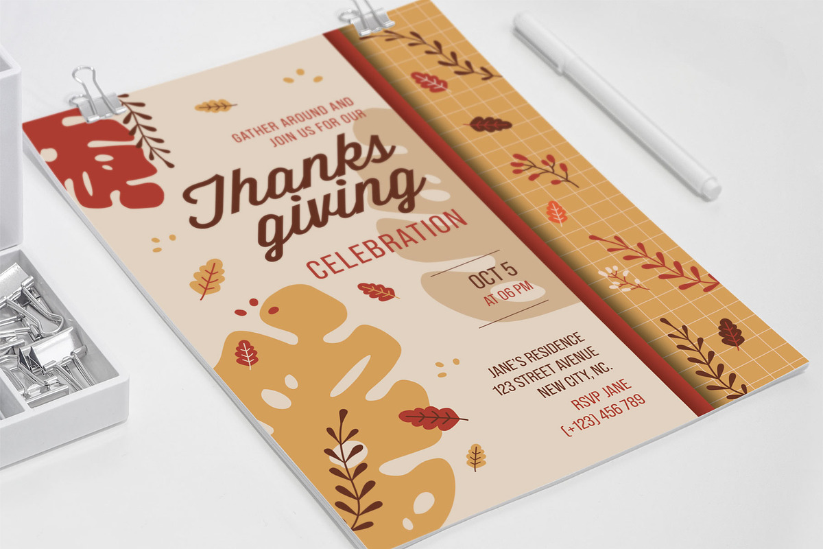 Thanksgiving Celebration Fall Brown, a Flyer Template by Me55enjah Design (Photo 4 of 4)