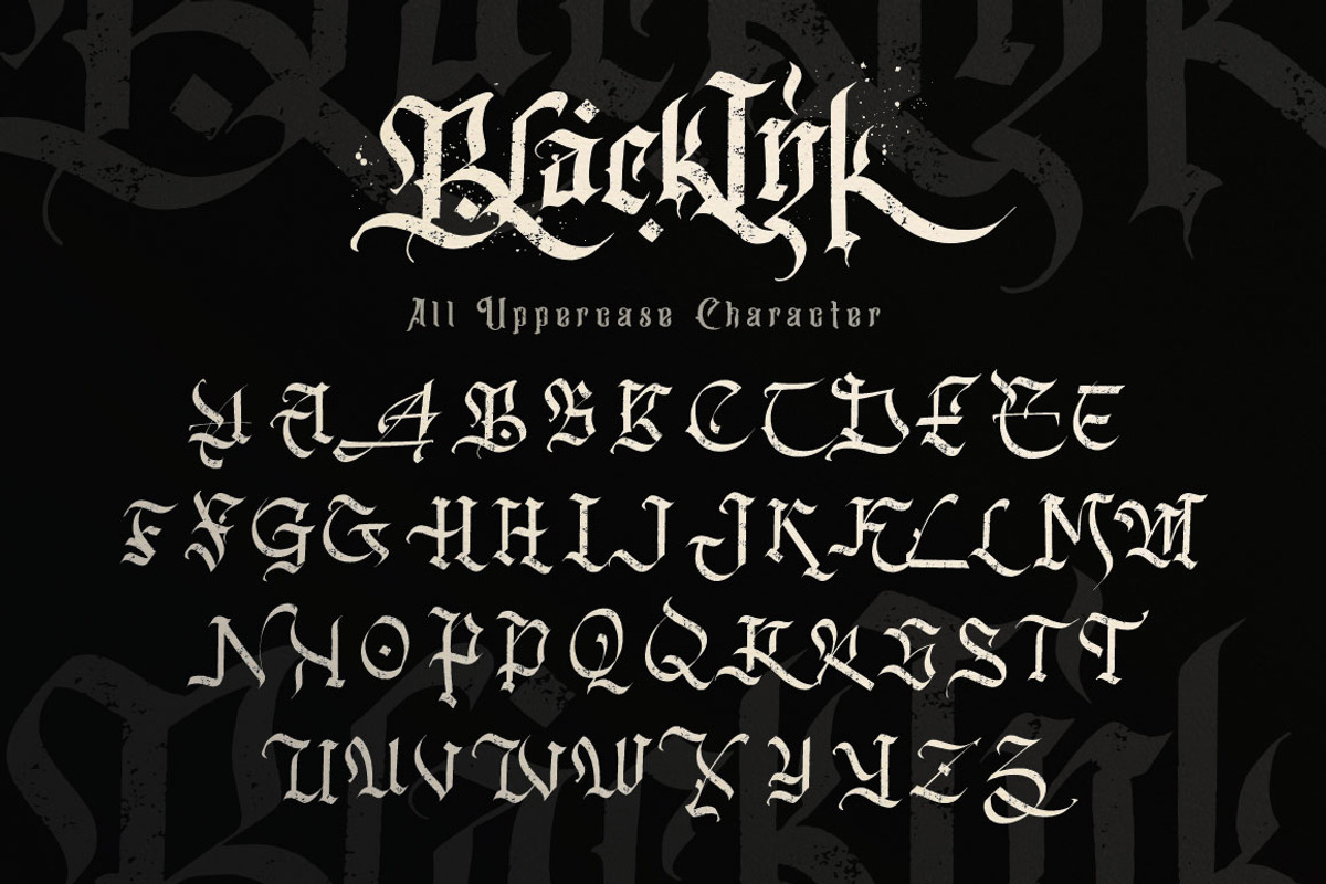 Blackink - Blackletter Font, a Blackletter Font by Dirtyline Studio (Photo 11 of 16)