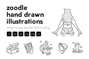 450 Zoodle Hand Drawn Illustrations