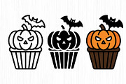 Halloween Cupcake Vector Pack, an Object Graphic by Artonix (Thumbnail 2 of 3)