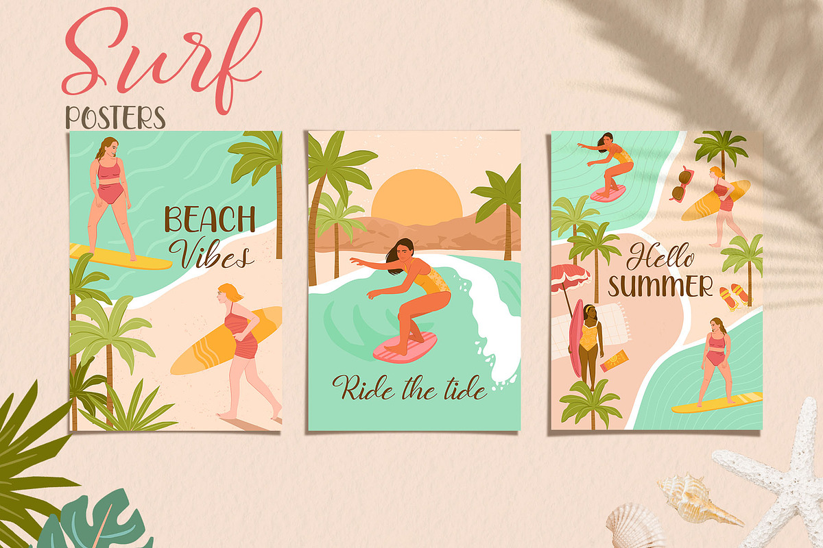 Tropical Summer Beach Illustrations, a Background Graphic by CreativeChristiana (Photo 5 of 14)