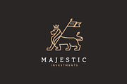 Lion Flag Logo, a Branding & Logo Template by Nues Design (Thumbnail 1 of 2)