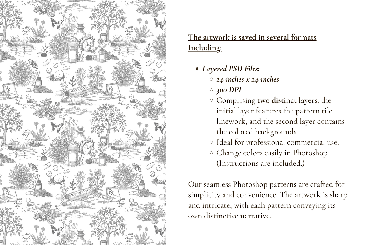 Medical Toile de Jouy Pattern, a Background Graphic by Hughes Studio (Photo 5 of 8)