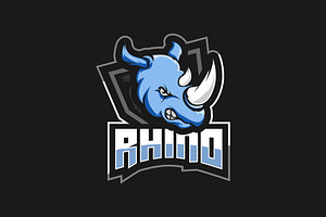 Rhino Mascot Sport Logo Vector