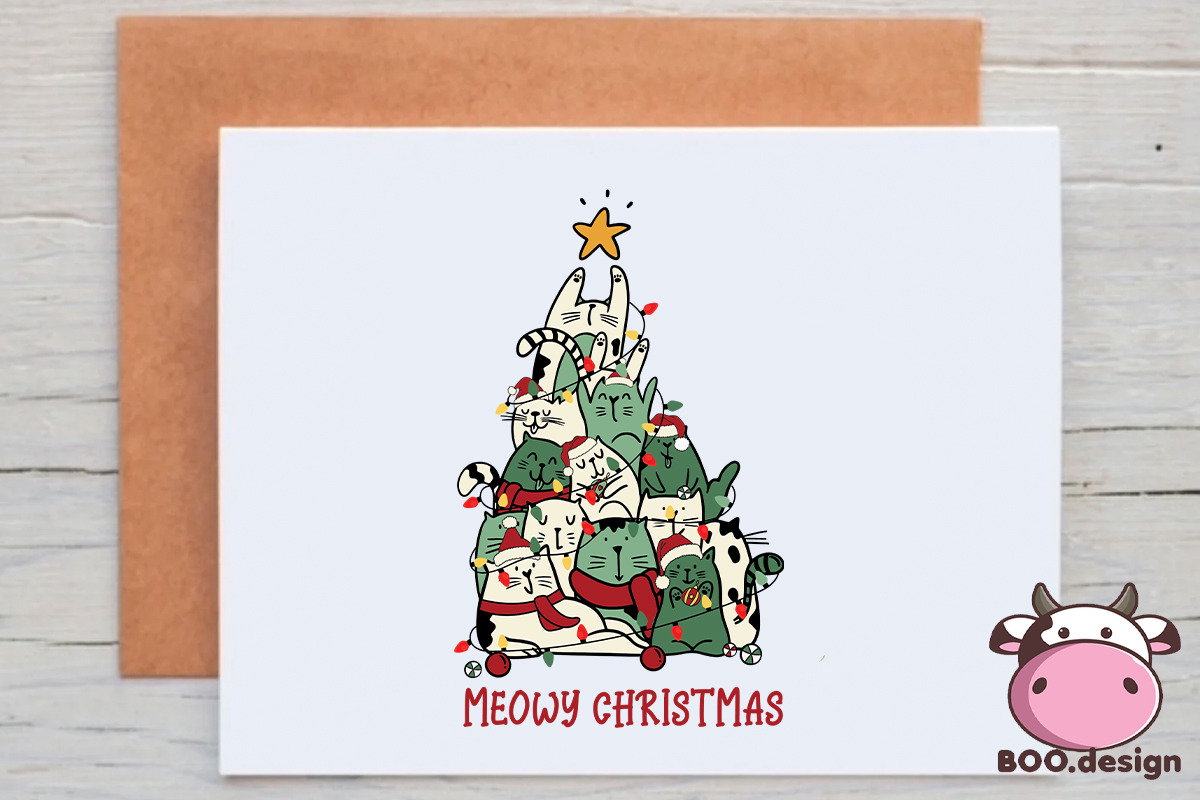 Funny Christmas Cat Design Bundle, a Graphic by Boodesign (Photo 2 of 6)