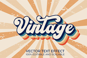 Retro Vintage 3D Text Effect