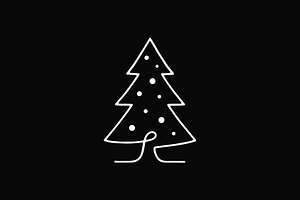 Swirling Line Christmas Tree, a Branding & Logo Template by Vectorium Studio