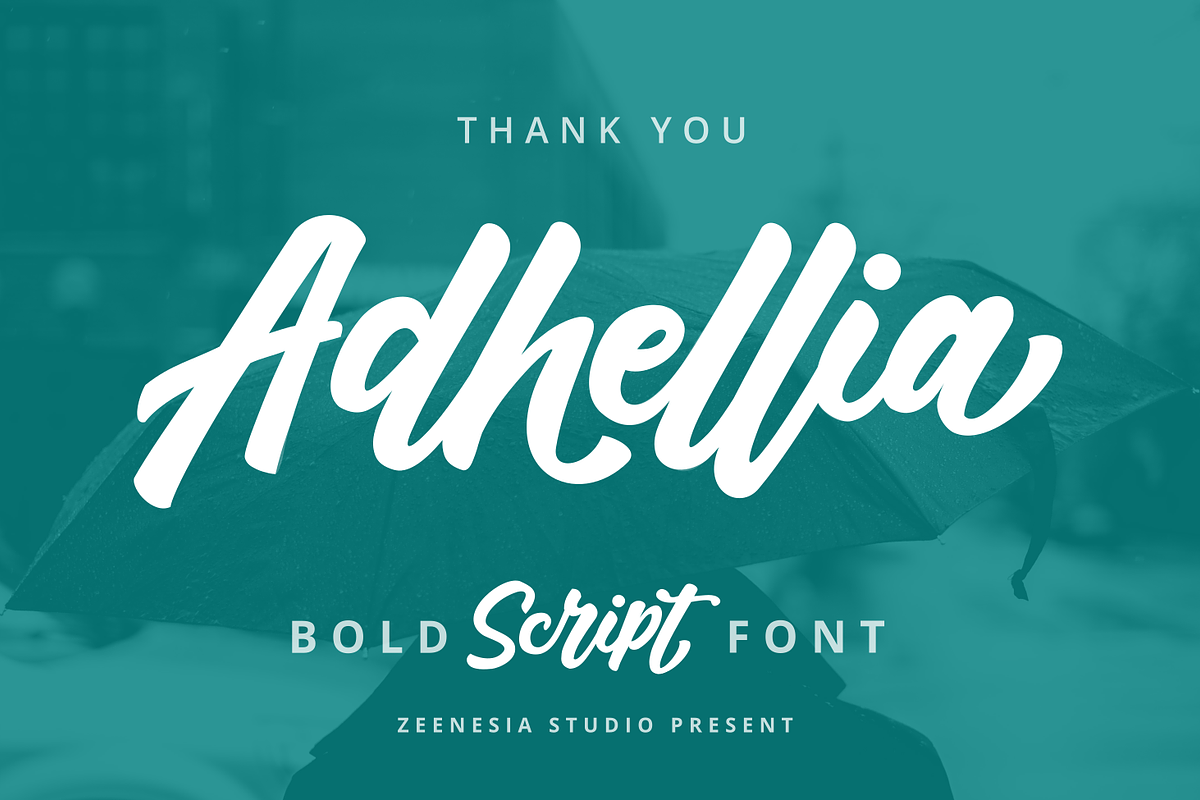 Adhellia - Bold Script Font, a Script Font by zeenesia (Photo 11 of 11)