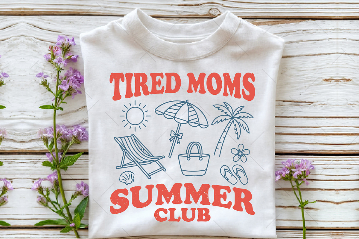 Tired Moms Summer Club PNG, an Illustration by OK Design (Photo 5 of 5)