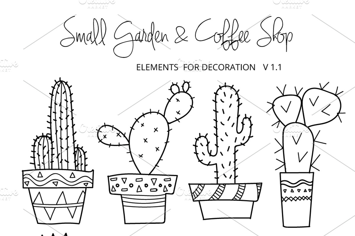Small Garden & Coffee Shop, a Decorative Illustration by MooBeer (Photo 1 of 6)