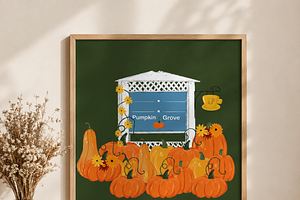 Fall Vibe digital Wall Art Poster