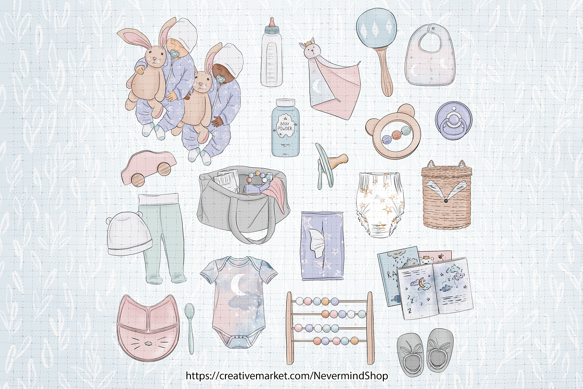 Baby nursery clipart collection, an Illustration by Nevermind (Photo 2 of 6)