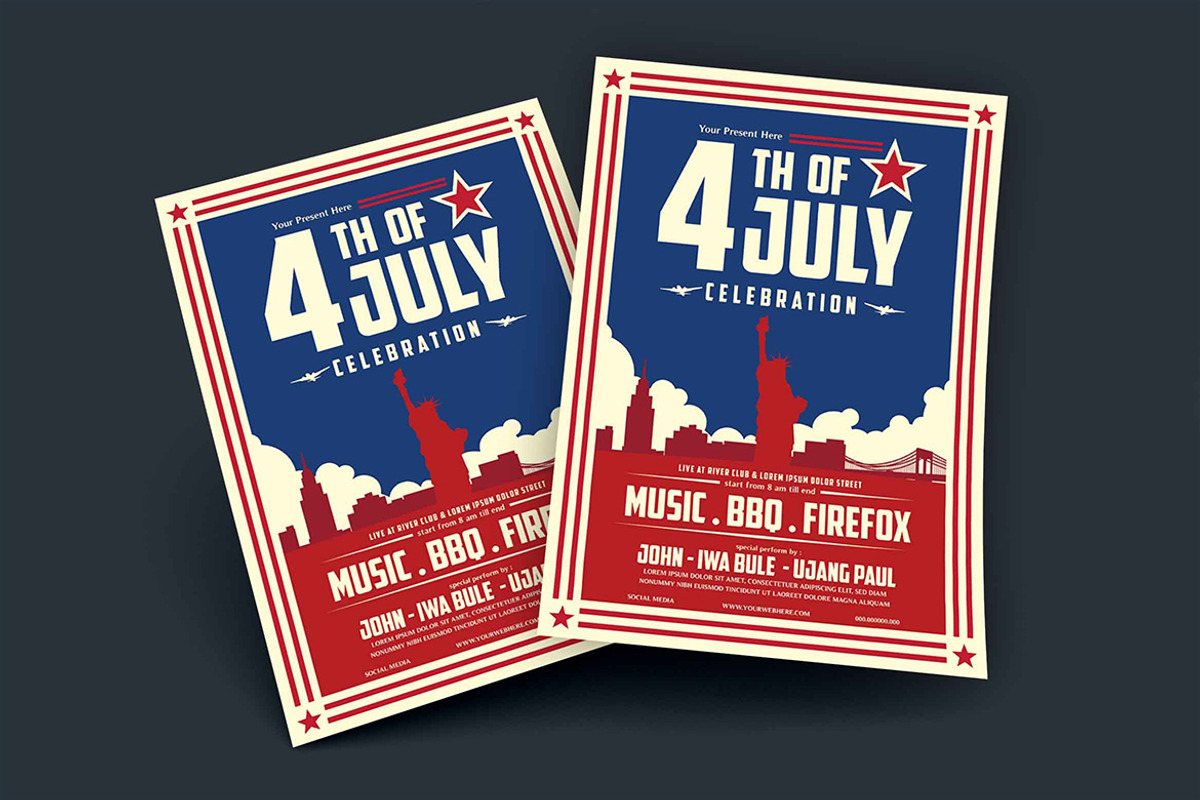Modern 4th of July Celebration Flyer, a Flyer Template by megarez (Photo 3 of 3)