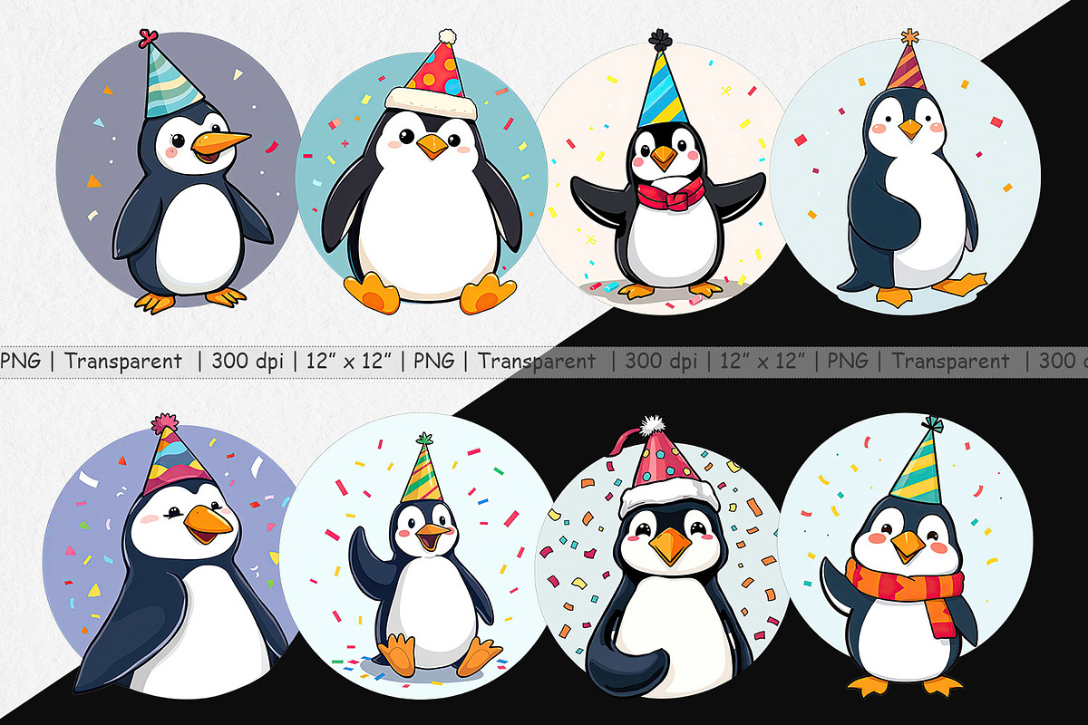 Party Penguin Clipart, a Graphic by Artnoy (Photo 2 of 5)