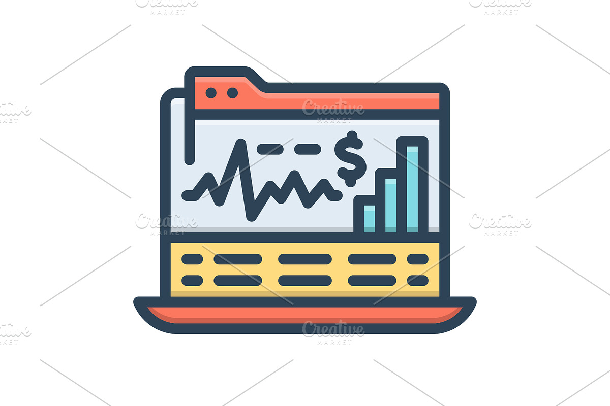 Stock charts color icon, a Duotone Icon by Creative priyanka