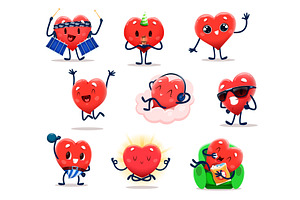 Cartoon Cute Heart Characters