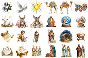 Christmas Nativity Watercolor Clipar, an Illustration by Sublimation Artist (Thumbnail 2 of 6)