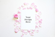 Pink Petal Stationary Mockup, a Print Template by Barn Owl Studio (Thumbnail 1 of 2)