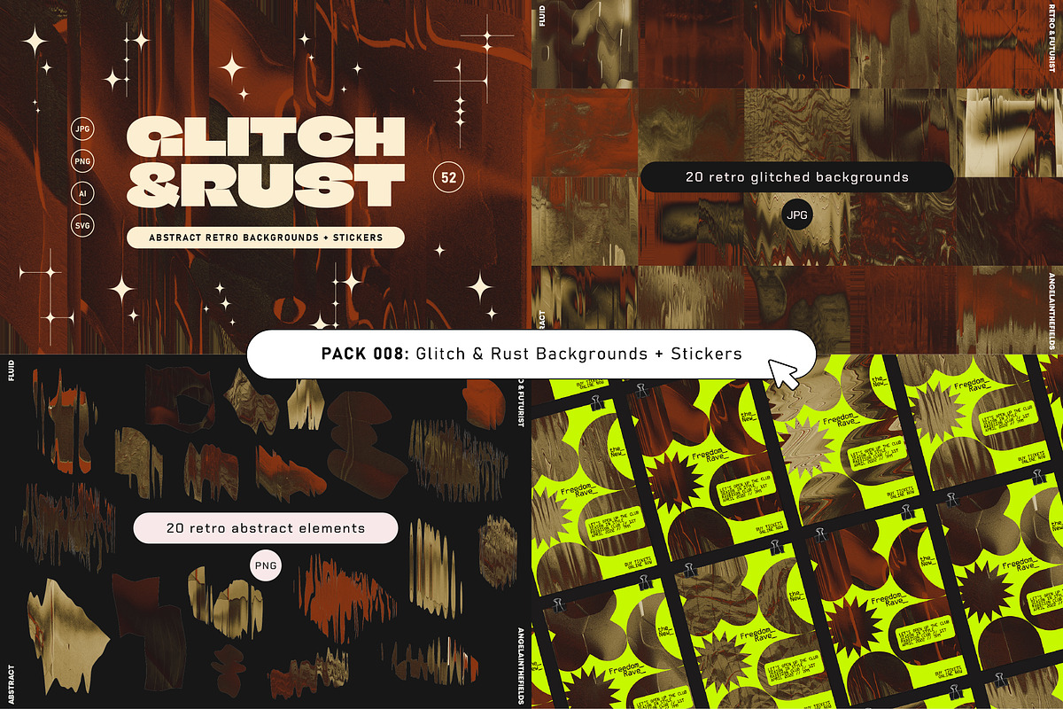 Retro Futurist Bundle 80% OFF, a Texture Graphic by angelainthefields (Photo 12 of 25)