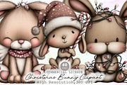 Christmas Bunny Clipart Bundle, an Illustration by Sublimation Artist (Thumbnail 1 of 6)