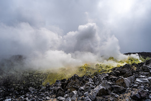 Sulfur emissions from Sierra Negra volcano, Isabela Island, Gala, a Nature Photo by GoodGoods