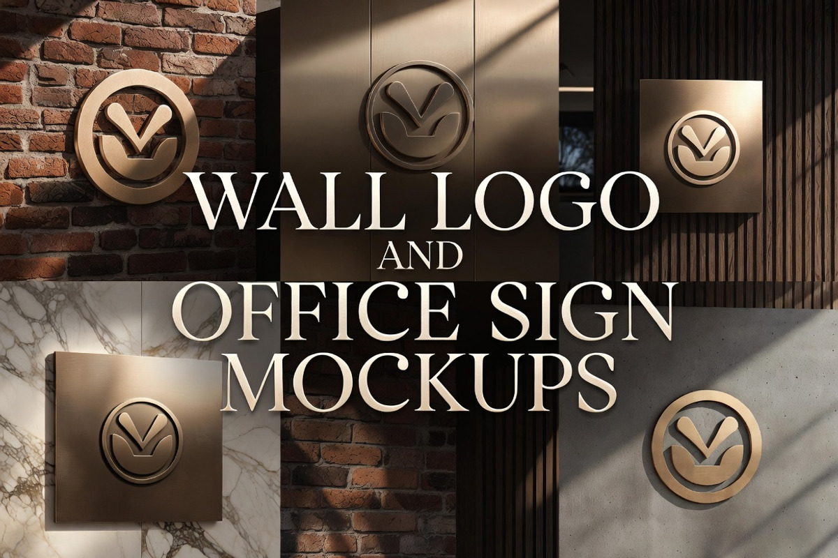 3D Wall Logo Office Branding Mockups, an Advertising Mockup by Dreamanart (Photo 3 of 3)
