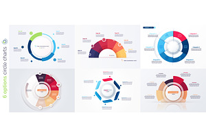 6 option infographic vector designs