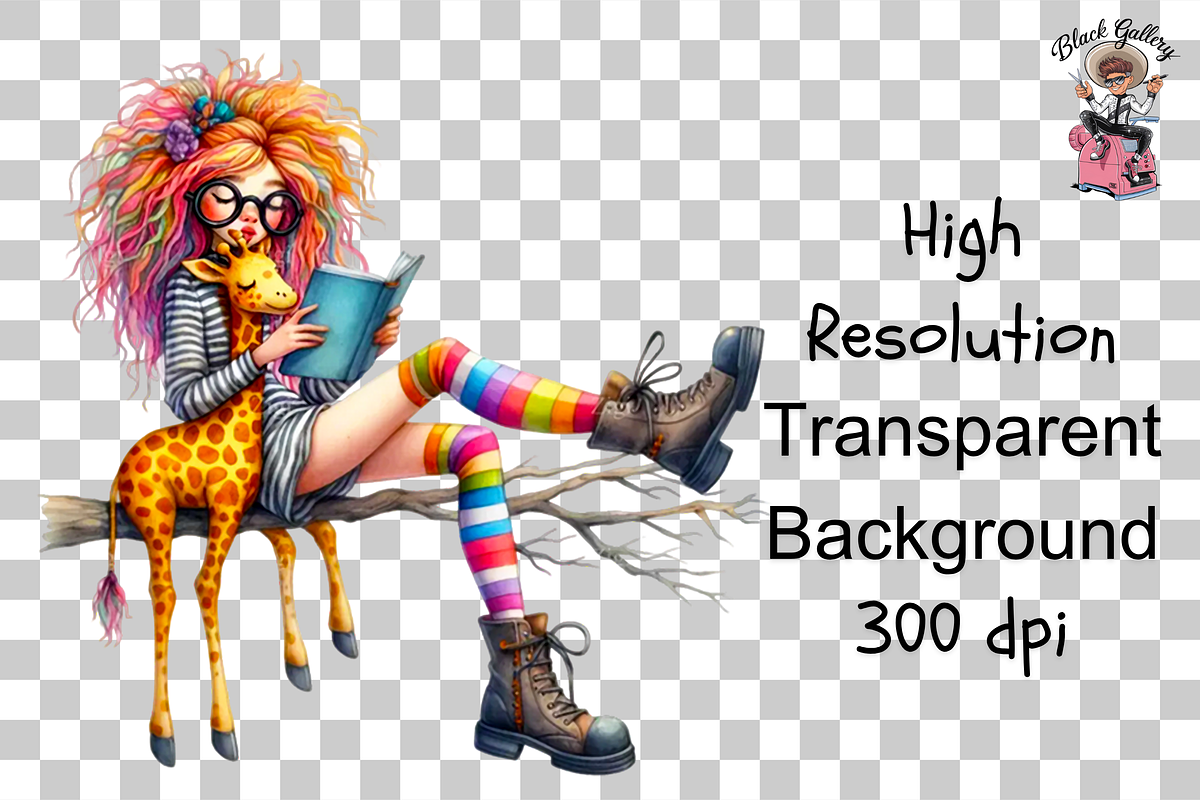 Colorful Hair Girl PNG Bundle, a Graphic by Clipart Studio (Photo 10 of 11)