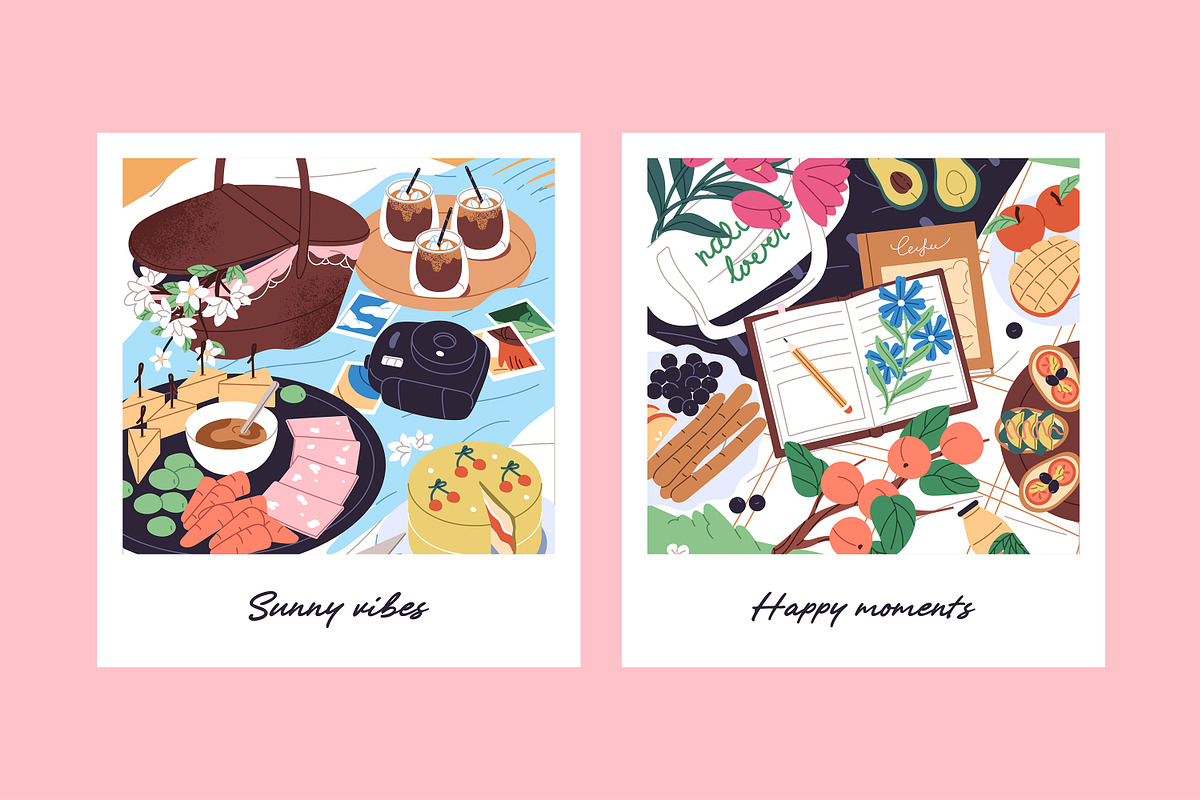 Summer picnic posters, cards set, a Food Illustration by PaperTrident (Photo 4 of 9)