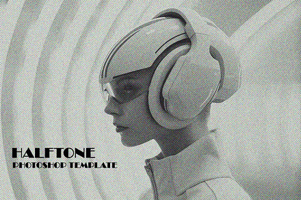 Halftone Photoshop Template PSD