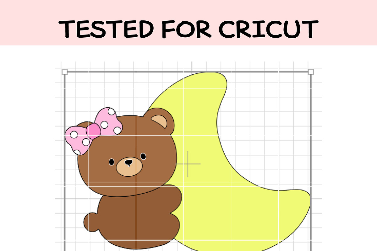 Cute Bear with Moon SVG Bundle, an Illustration by TheHitShop (Photo 4 of 6)