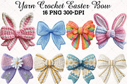 Yarn Crochet Easter Bow PNG Bundle, an Illustration by RobertsArt (Thumbnail 1 of 5)