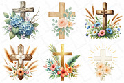 Watercolor Summer Floral Cross Clipa, an Illustration by DreamPrint404 (Thumbnail 6 of 6)