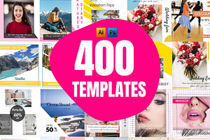 400 Instagram Templates Bundle