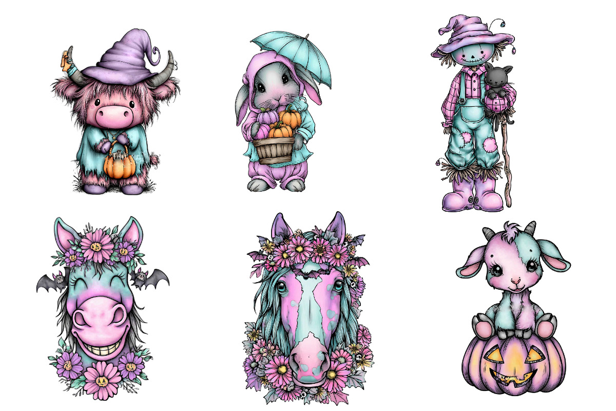 Cute Halloween Farm PNG Clipart, a Seasonal Illustration by DreamArtGraphic (Photo 4 of 5)