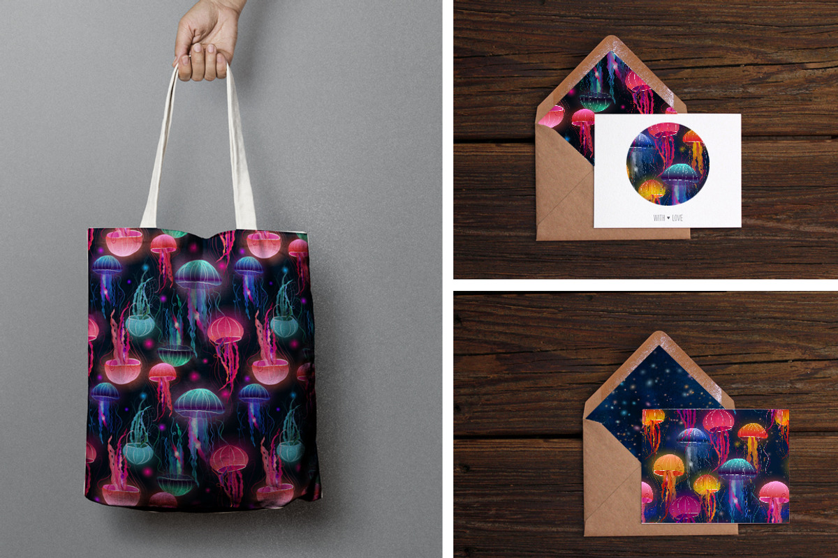 13 seamless patterns!Jellyfish Mania, a Pattern Graphic by holaholga (Photo 6 of 6)