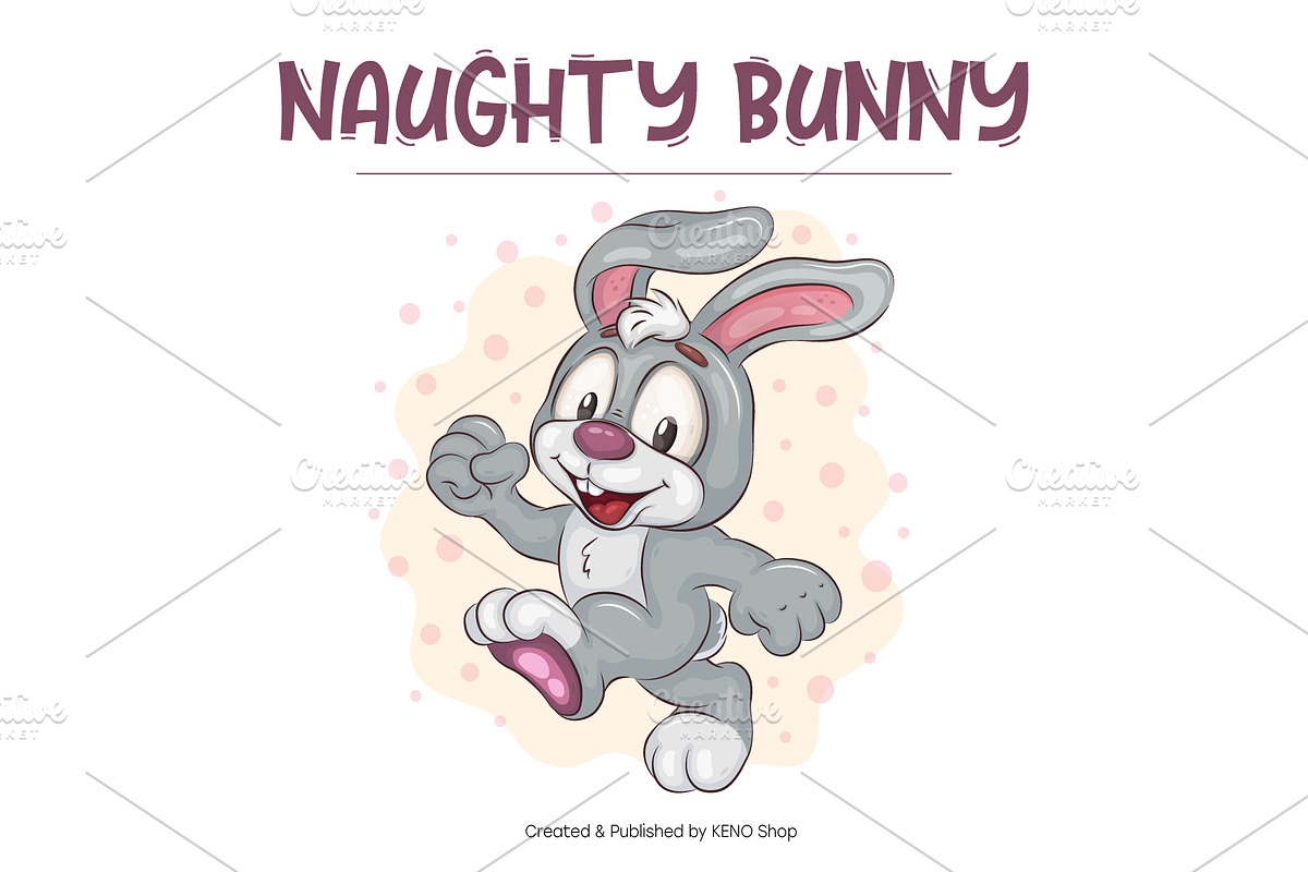 Set of Cartoon Bunny Image_03., an Animal Illustration by KENO Mascots (Photo 6 of 13)