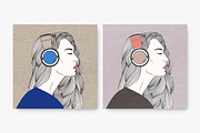 Girl listens to music in headphones, a Person Illustration by Good Studio (Thumbnail 2 of 5)