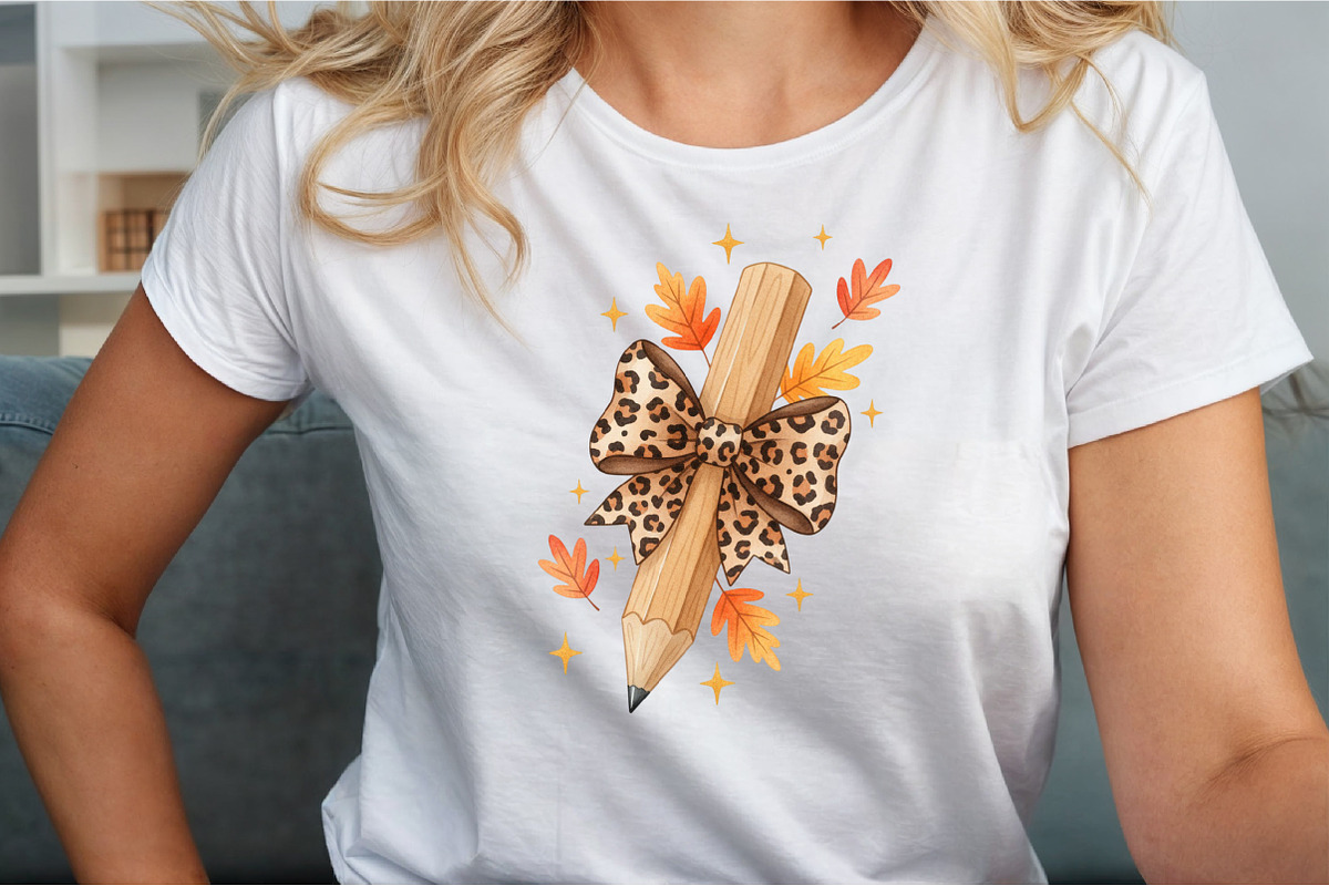 AutumnTeacher Pencil Bow PNG, an Illustration by Sublimation Artist (Photo 5 of 9)